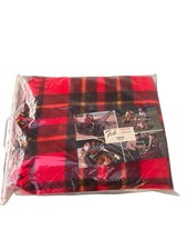 NEW Vintage FARIBO BLANKET 50 X 60 Glengary Tartan Red Plaid MADE IN USA