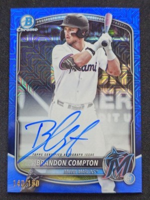 2025 Bowman Draft Brandon Compton blue mojo refractor /150 Auto