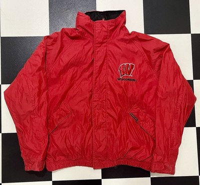 Vintage 90s Wisconsin Badgers Jacket Red Global Identity Leather Fashions XL