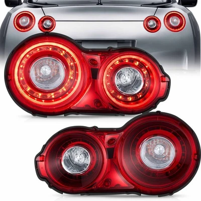 VLAND Rote LED DRL-Rückleuchten für Nissan GTR R35 2008-2025 Gelb Blinker Paar - Bild 1 von 4