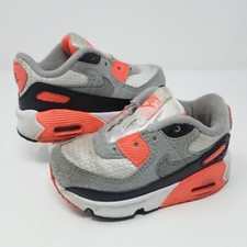 Air Max 90 Shoes Kids 5C TD Infrared Airmax Toddler Gray Black Orange DC8333-100