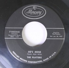 Rock 45 The Platters - He'S Mine / I'M Sorry On Mercury