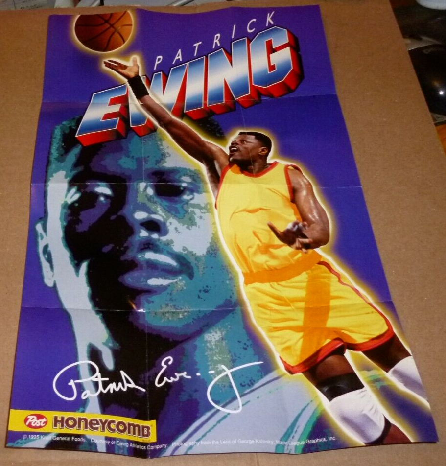 PATRICK EWING / ALONZO MOURNING Honeycomb Basketball Poster 1995