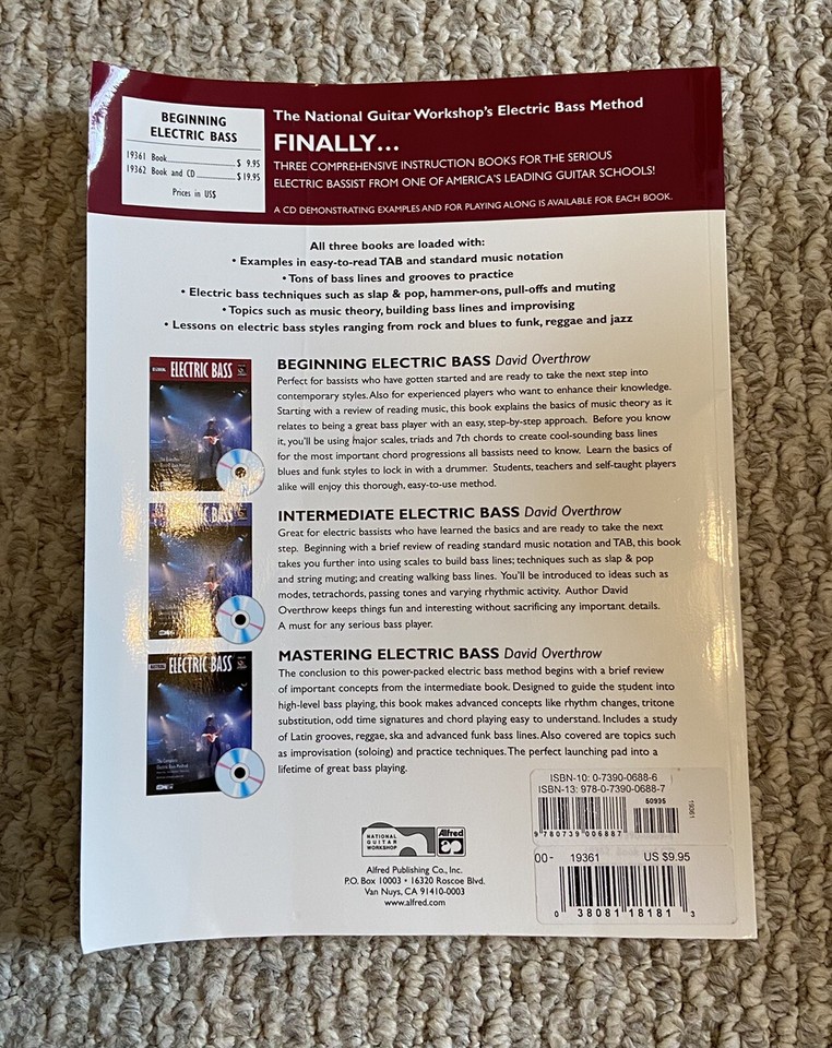 The Complete Electric Bass Method: Beginning Electric Book by David ...