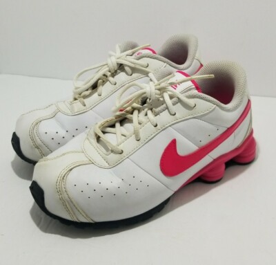 Nike NZ Shox Youth Sz 2.5Y Womens 4 White Pink Running Training Shoes 309711-100