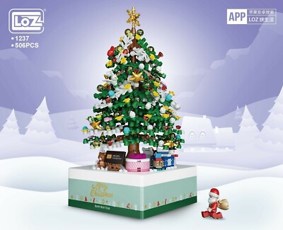 LOZ Mini Christmas Tree Music Box Mini Size Brick Building Block Gift Toy 506PCS