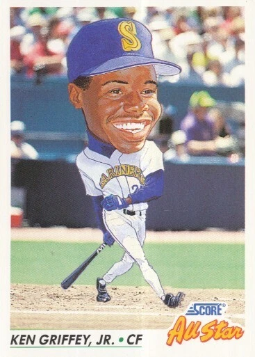 #436 ALL STAR TEAM # KEN GRIFFEY, JR. # BASEBALL CARD SCORE NFL '91 - Photo 1/2