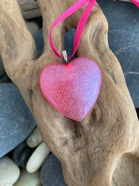 Pink resin shop necklace