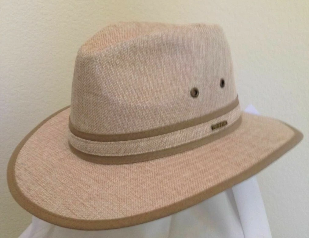 STETSON * NEW MENS FEDORA HAT * (2) L * SUN PANAMA STYLE SAFARI GOLF HIKE FISH