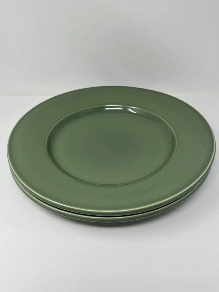 Table Tops Unlimited Green Over & Over Dinner Plates 12 Inch Set Of 2 - Image 3 of 4