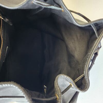 WATHNE Black Leather Drawstring Backpack Made in Korea WATHNE Black Leather Drawstring Backpack Made in Korea | eBay main image 3