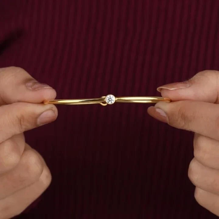 1ct Bracelet Bangle Yellow Gold Diamond Test Pass Lab-Created VVS1/D - Image 2 of 4