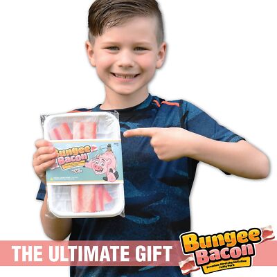 Laughing Smith Bungee Bacon - Fidget Stretchy Sensory Bacon - Fun & Calming Sensory String Food - Imitação Realista Play Bacon Strips - Ajuda Com Estresse, Ansiedade E Autismo