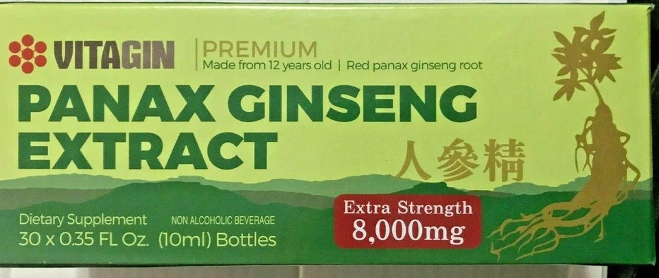 Extracto de Ginseng Rojo PANAX Premium de Raíces de 12 Años 8000 Mg 2 Caja 60 Botellas Foto 2 de 4