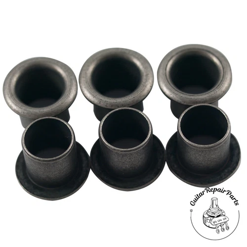 Kluson Stamped Eyelet Press-In Tuning Machine Bushings, 1/4" post - Nickel Relic