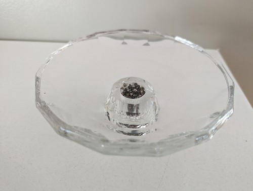 Oleg Cassini Crystal Cut Sparkle Stem Bonbon Plate Dish Bowl 6 Inches Signed - Picture 4 of 10