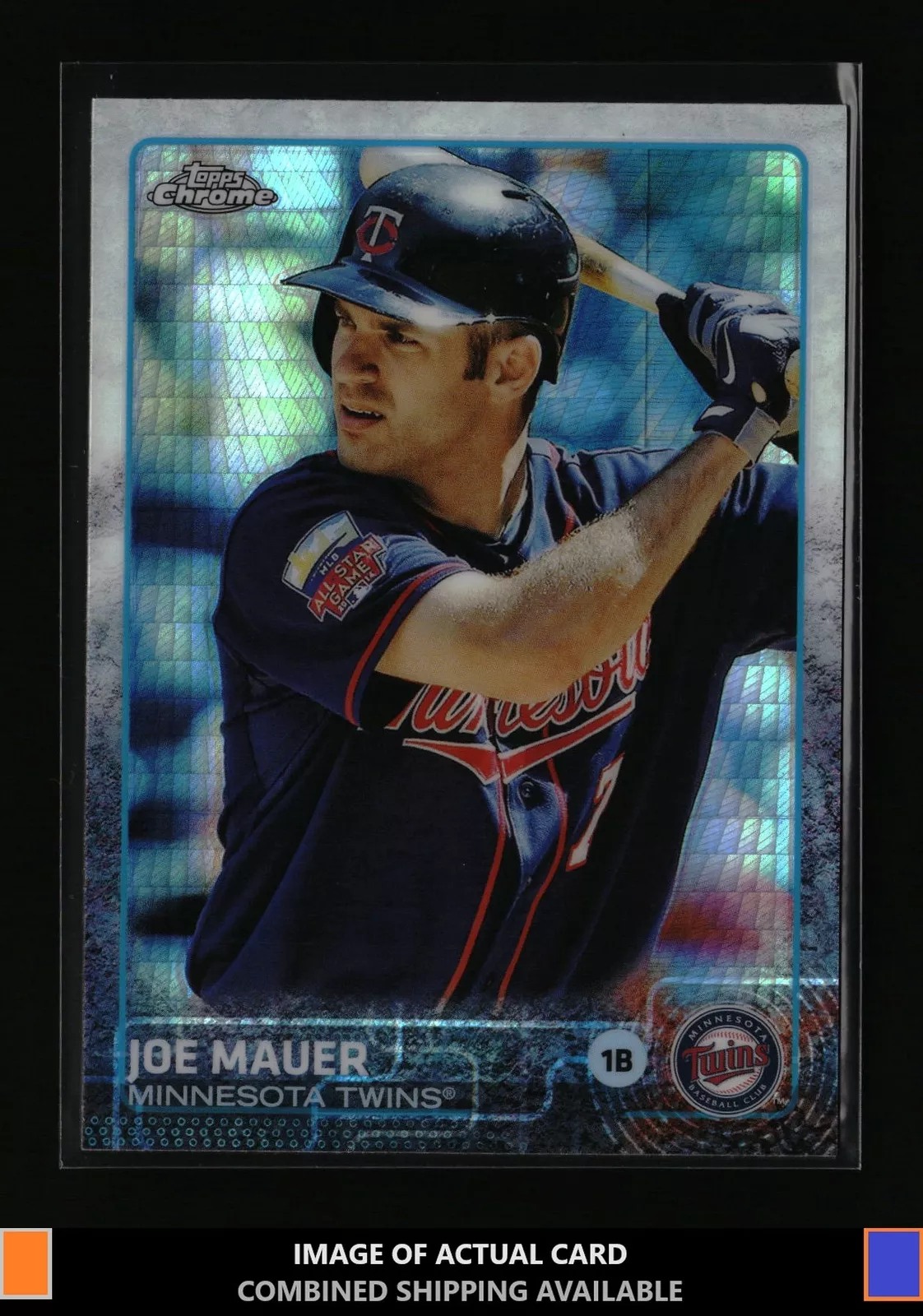 2015 Topps Chrome #4 Joe Mauer Prism Refractor Minnesota Twins