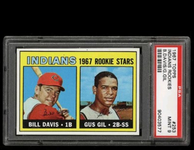 1967 Topps #253 Rookie Star Bill Davis & Gus Gil RC PSA 9 MINT 