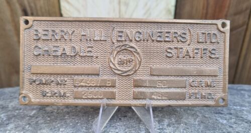 Berry Hill Mining Engineers Brass Plaque - Foto 1 di 7