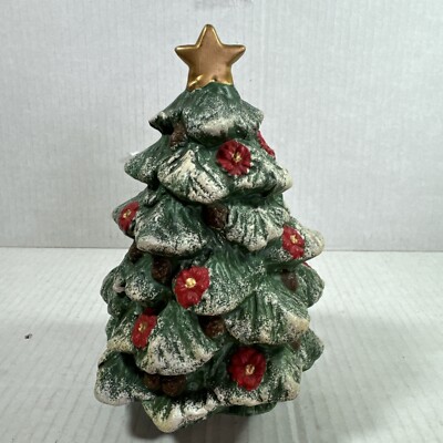 Vintage 1975 Berman & Anderson Ceramic Christmas Tree Music Box