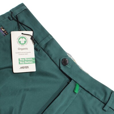 Meyer NWT Chinos / Casual Pants Size 50 34 US Bonn Solid Green Cotton Blend