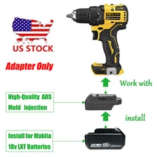 1x for Dewalt 20V Cordless Drill Tools Adapter Work with for Makita 18V Battery