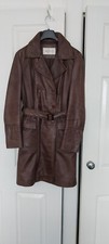 Minuet Real Leather Coat In Brown Size 12