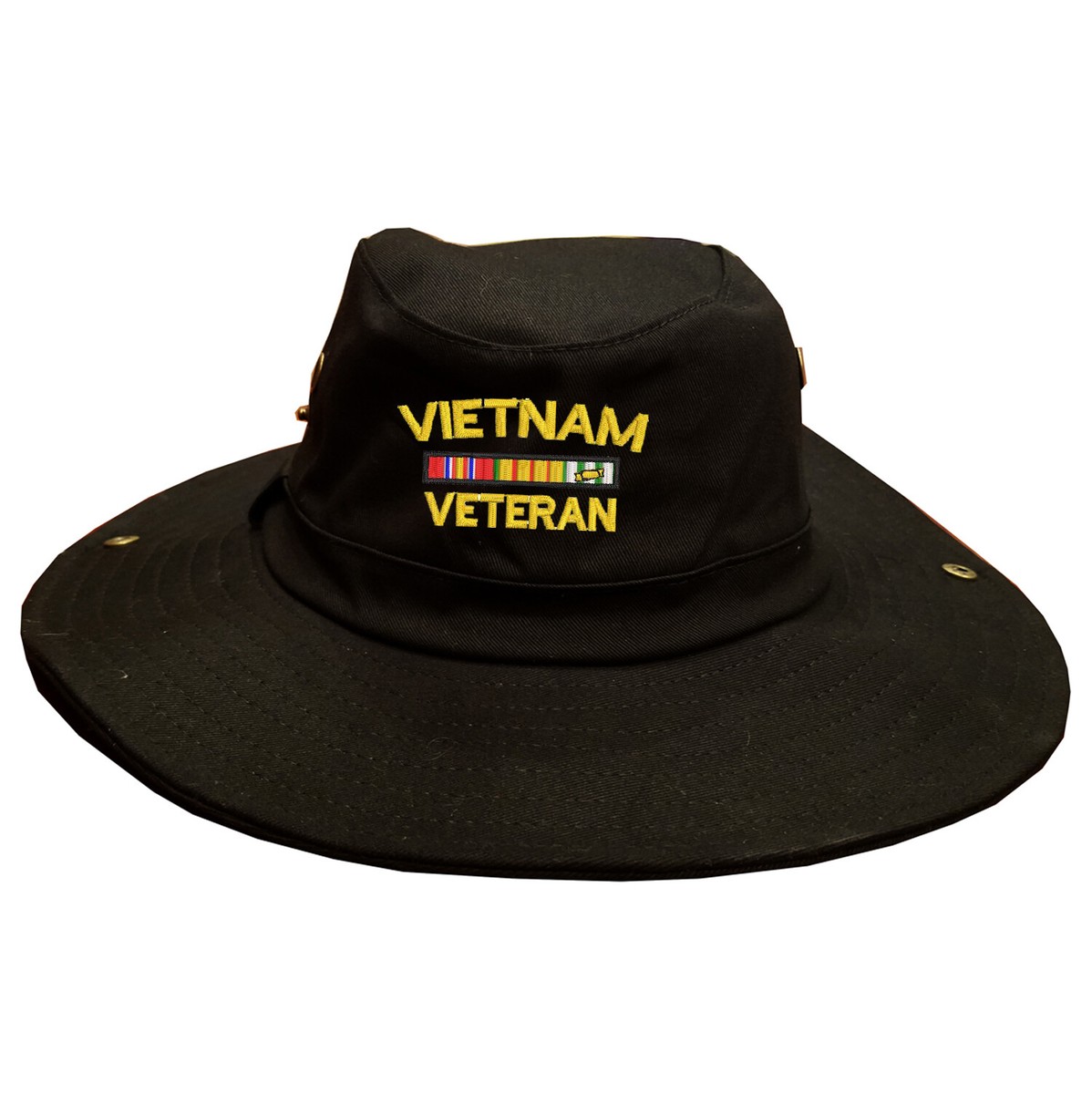 Vietnam veteran embroidered boonie hat with neck string, veteran