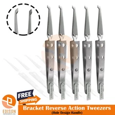 New 5Pcs Ortho Bracket Tweezers Hole Grip Reverse Action Bonding Holding Placer