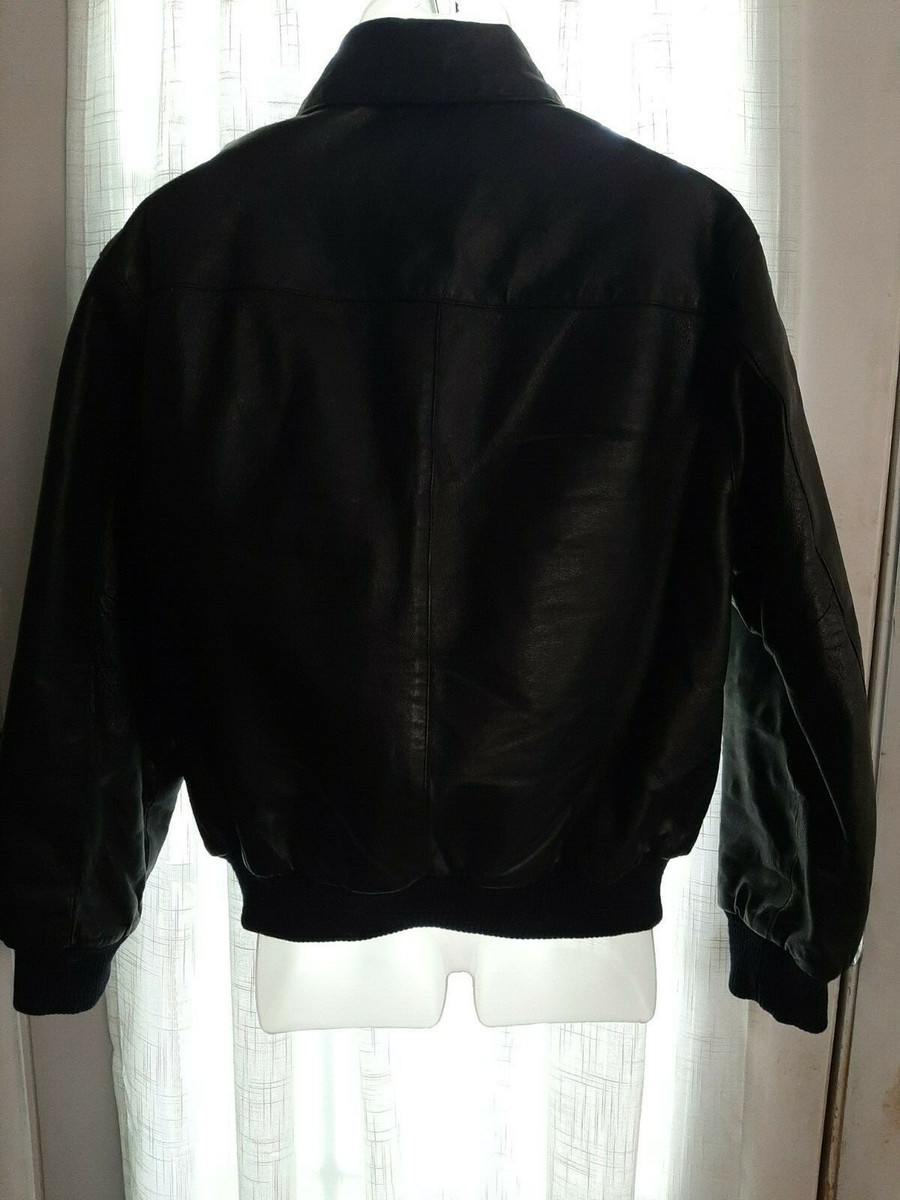 【OF ALL FORM】POCKET DETAIL LEATHERBOMBER Black Leather Bomber Jacket - TASDA Clothes