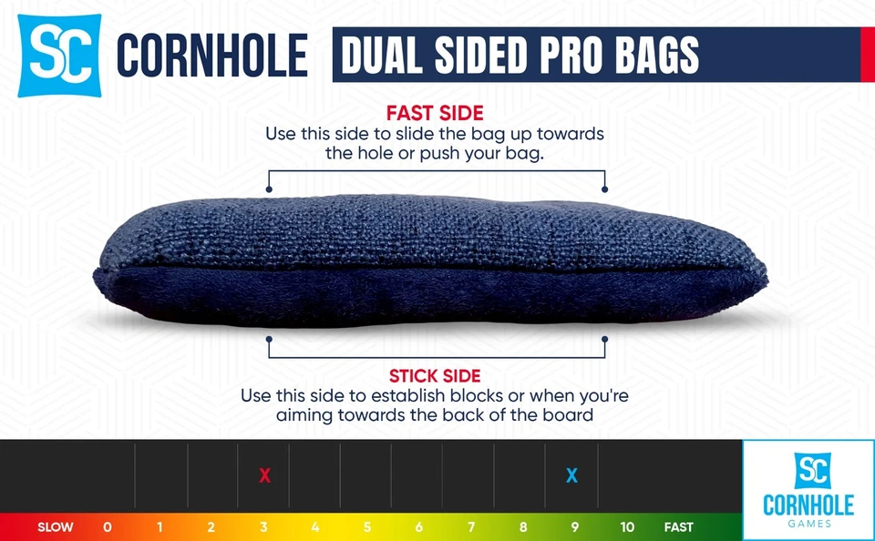 Professional Slide/Stick Cornhole Bags (Set of 8) - Pro/Tournament Cornhole Bags - Image 3 of 4