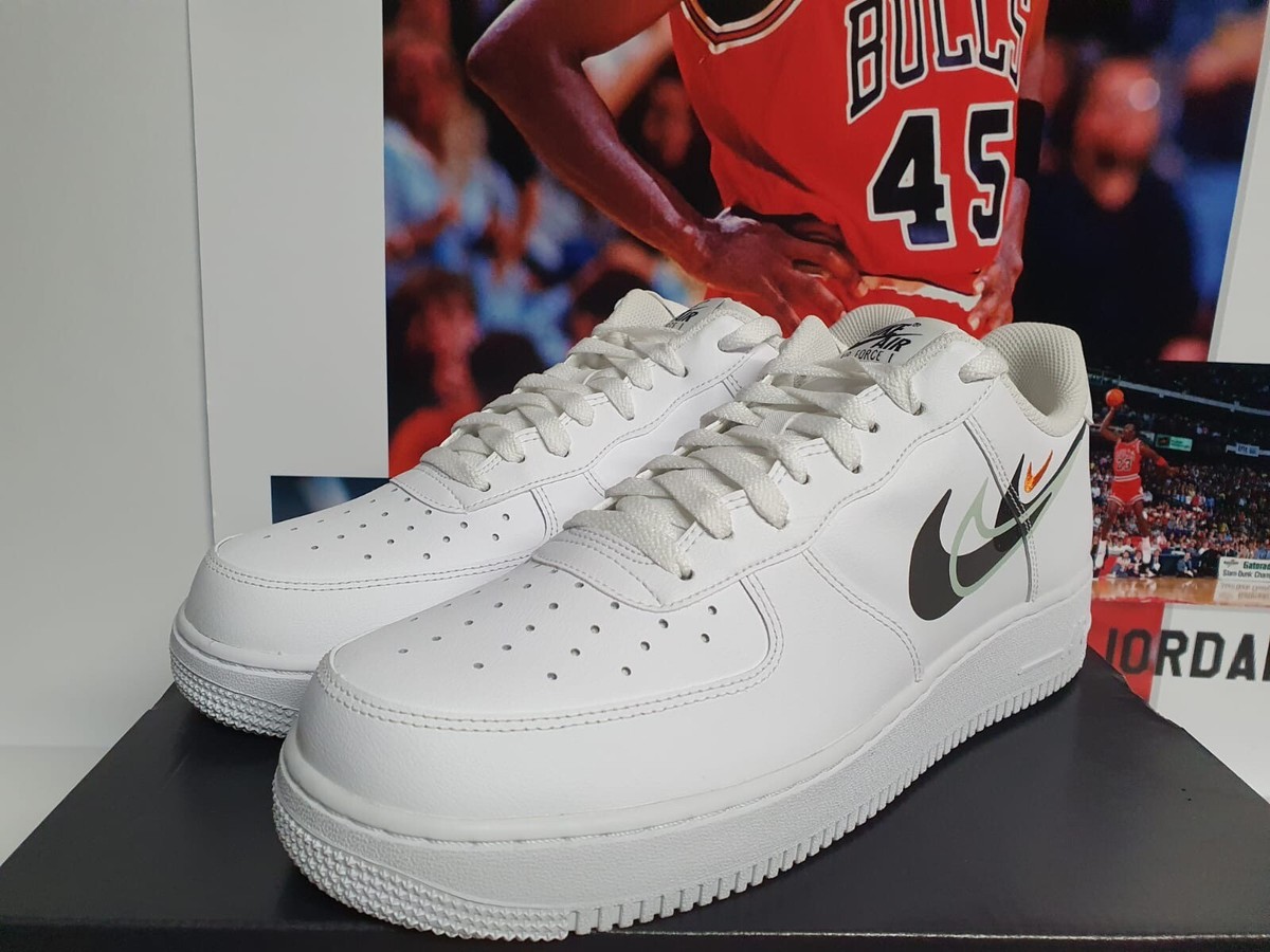 キ*ン様 NIKE Air Force 1 Multi Swoosh White Nike AIR FORCE 1 '07 Multi Swoosh White Black Men's UK 10 EUR 45