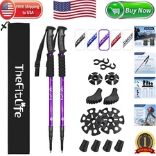 Ultralight Anti-Shock Nordic Walking Trekking Poles - Collapsible 53" Design
