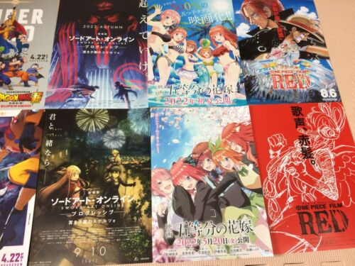 ¡Lote 8!SAO SwordArtOnline One Piece Manga Anime Película Póster Chirashi Flyer Set - Imagen 3 de 3