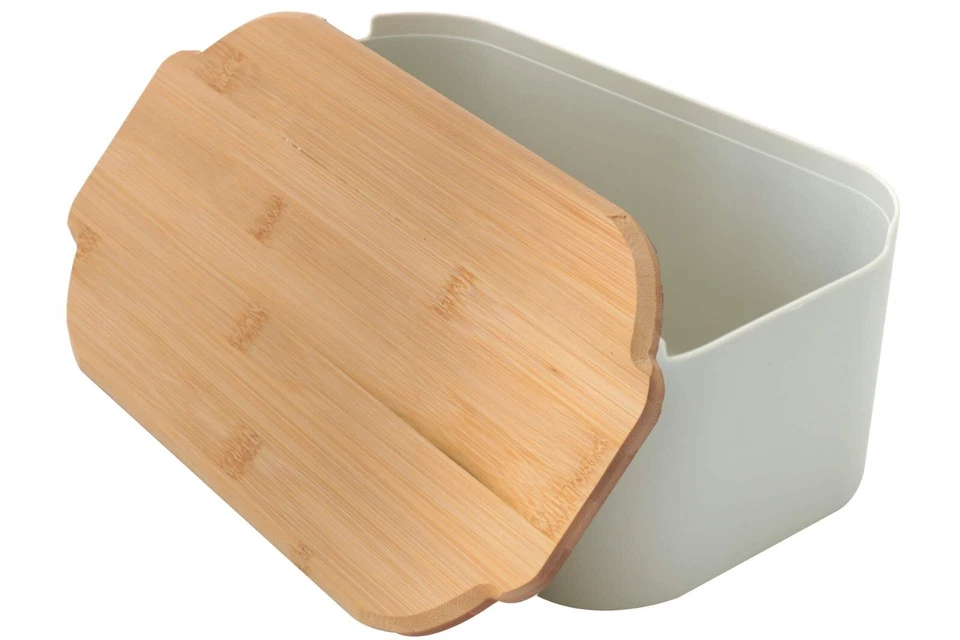 Brot Aufbewahrungsbox mit Bambusdeckel 33 x 18,5cm Brotkasten 2 Farben - Bild 4 von 4