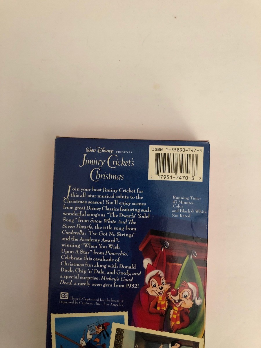 Walt Disney's Jiminy Cricket's Christmas(VHS 1986)TESTED-RARE