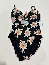 Women's Floral Cut Out One Piece Swimsuit Size S NWT