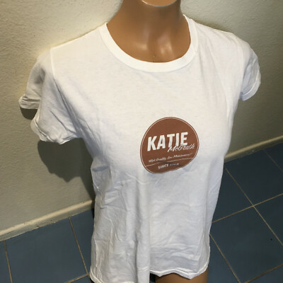 Katie McGrath High Quality, Low Maintenance White Graphic T-shirt - Women Sz S