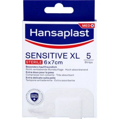 BEIERSDORF AG HANSAPLAST Sensitive Wundverband steril 6x7 cm 5 St PZN16760138