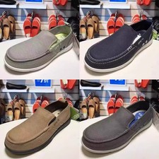 NEW Men  s Loafers Crocs Vollu Canvas Shoes for