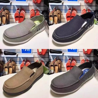 NEW Men s Loafers Crocs Vollu Canvas Shoes for