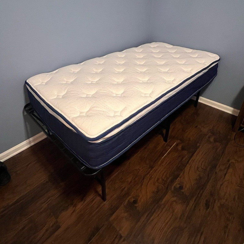 Twin Metal Bed Frame with Twin Mattress! Perfect Condition!
