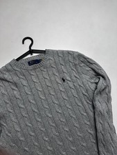 Polo Ralph Lauren Cable Knit Sweater Pullover Jumper Gray size L