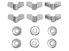 12 PCS Cymbal Replacement Accessories Wing Nuts and Metal Washers Silver