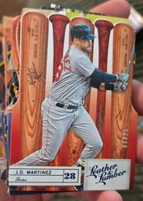2019 Panini Leather & Lumber - Bats J.D. Martinez #89 Die-Cut Holo Blue /25