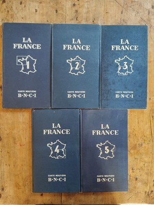 CARTES ROUTIÈRES DE LA FRANCE EDITÉES PAR LA BNCI 1948/ 1949   X 5 Livrets 