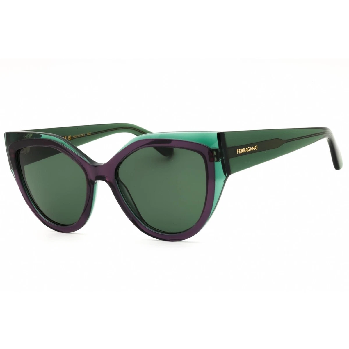 Salvatore Ferragamo Brand New Green Sunglasses New without Tag Salvatore Ferragamo Green Plastic Frame Sunglasses for Women  main image 3