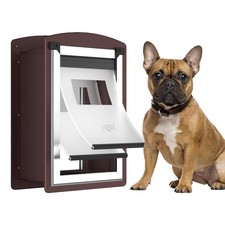 Dog Door for Wall, Dog Door with Double Magnetic Flaps, Double Lock Panels, S...