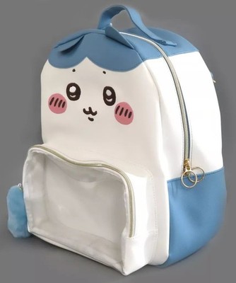 Grauer Parker Service Chiikawa Hachiware Gesicht Rucksack kleine süße Tasche