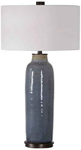 Uttermost Vicente 33 1/2" Glazed Slate Blue Ceramic Table Lamp - Picture 2 of 5